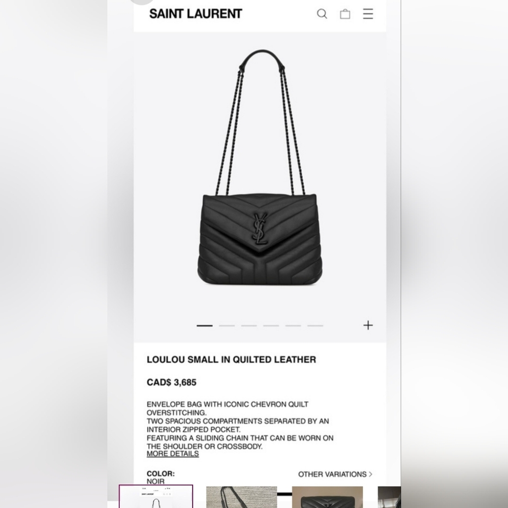 authentic ysl quilted leather Small lou lou Bag - Picture 7 of 16